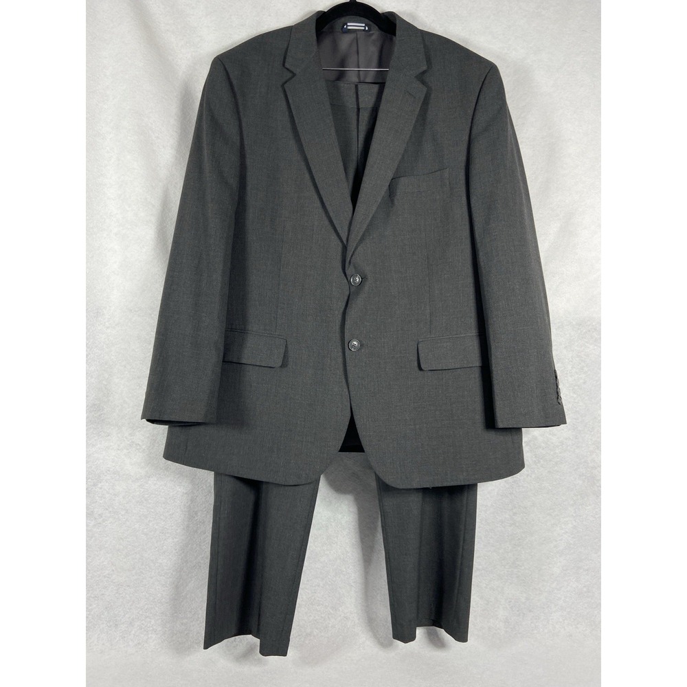 Saddlebred 2PC Pant Suit Men's 48R Gray Motion Stretch Professional Formal